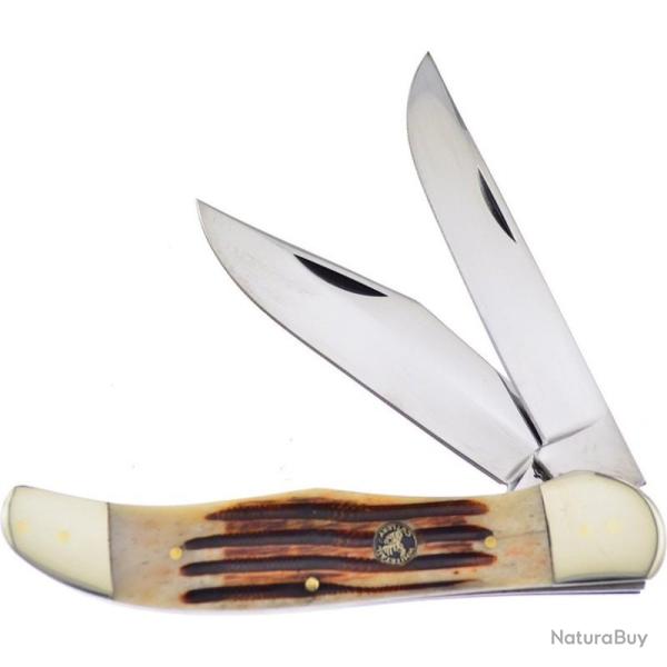 Couteau Frost Cutlery Folding Hunter Lame Acier Inox Manche Os Second Cut Beige Slip Joint FWT069SC