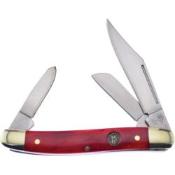 Couteau Pliant Frost Cutlery Wrangler Lame Acier Inox Manche Os Lisse Rouge Slip Joint FTS797RSB