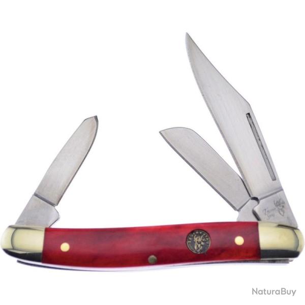 Couteau Pliant Frost Cutlery Wrangler Lame Acier Inox Manche Os Lisse Rouge Slip Joint FTS797RSB