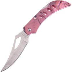 Couteau Frost Cutlery Tac Assault Lame Acier Inoxydable Manche Synth&eacute;tique Rose Lockback FTA007PC