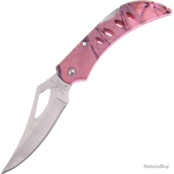 Couteau Frost Cutlery Tac Assault Lame Acier Inoxydable Manche Synth�tique Rose Lockback FTA007PC