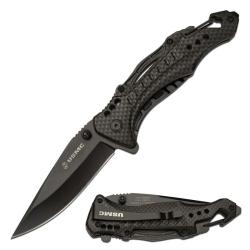 Couteau USMC Lame Acier Inox Manche Fibre de Carbone Liner Lock USMA705G2CF