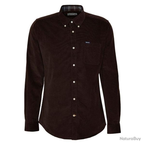 Chemise Barbour Ramsey Tailored Cord Shirt Dark Oak - chem Ramsey Dar Oak M