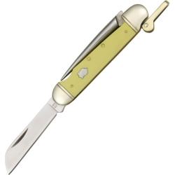 Couteau Pliant Rough Rider Marlin Spike Lame Acier 440 Manche Synth&eacute;tique Jaune Slip Joint RR897
