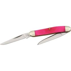 Mini Couteau Pliant Rough Rider Mini Muskrat Lame Acier 440 Manche Os Rose Slip Joint RR841