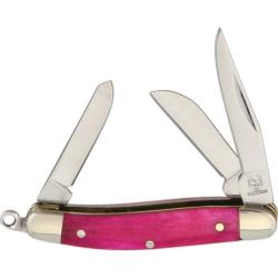 Mini Couteau Pliant Rough Rider Tiny Stockman Lame Acier 440 Manche Os Rose Slip Joint RR840