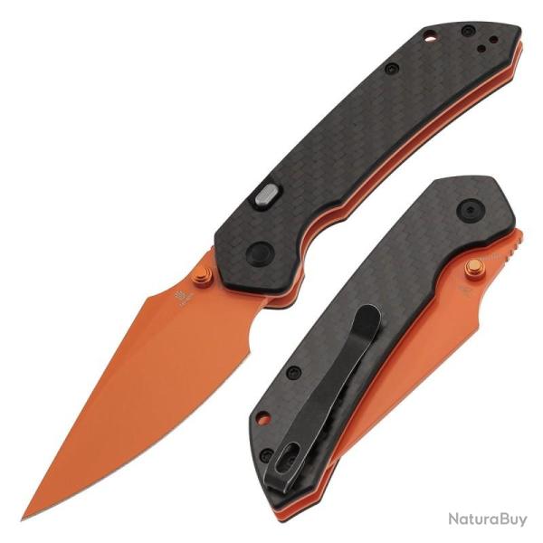 Couteau Tenable Fenrir Lame Acier Nitro-V Manche Fibre de Carbone Twill Top Liner Lock B1034H5