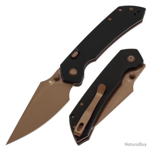 Couteau Pliant Tenable Fenrir Lame Acier Nitro-V Manche G10 Noir Top Liner Lock B1034H3