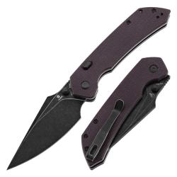 Couteau Pliant Tenable Fenrir Lame Acier Nitro-V Manche Micarta Violet Top Liner Lock B1034H1
