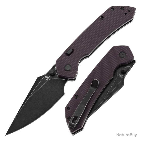 Couteau Pliant Tenable Fenrir Lame Acier Nitro-V Manche Micarta Violet Top Liner Lock B1034H1