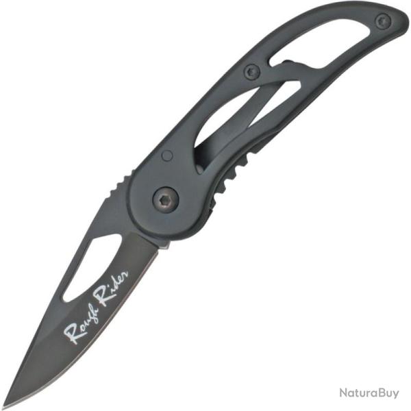 Couteau Pliant Rough Rider Framelock Lame Acier Inoxydable Manche Inox 2Cr13 Noir RR620