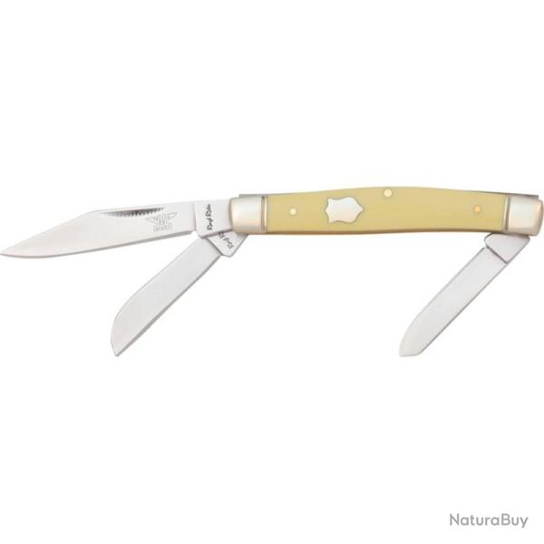 Couteau Pliant Rough Rider Stockman Lame Acier 440 Manche Synth�tique Jaune Slip Joint RR602