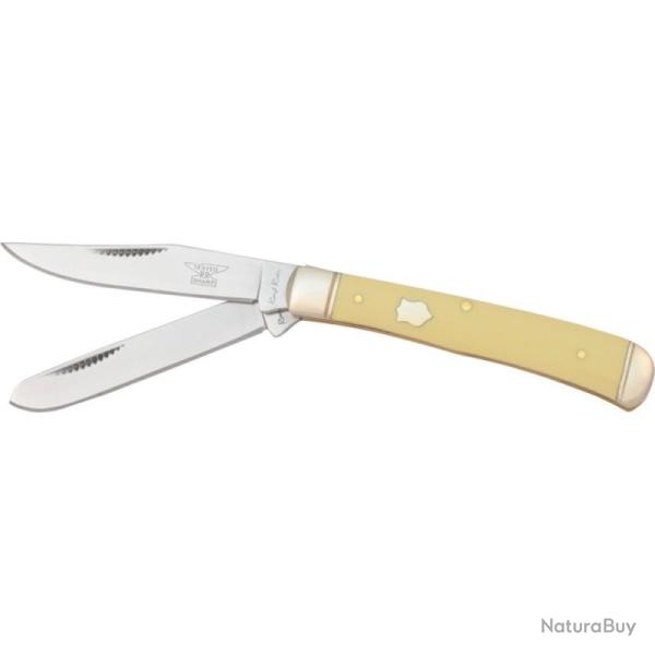 Couteau Pliant Rough Rider Trapper Lame Acier Inoxydable Manche Synth�tique Jaune Slip Joint RR597