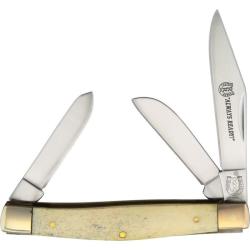 Couteau Pliant Rough Rider Stockman Lame Acier Inoxydable Manche Os Blanc Slip Joint RR248