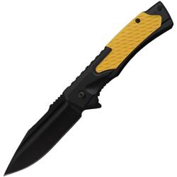 Couteau Pliant S-TEC T271285 Lame Inox Manche Aluminium Noir et Jaune Linerlock A/O STT271285BK