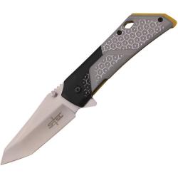 Couteau Pliant S-TEC T271280 Lame Inox Manche Aluminium Noir et Gris Linerlock A/O STT271280BK