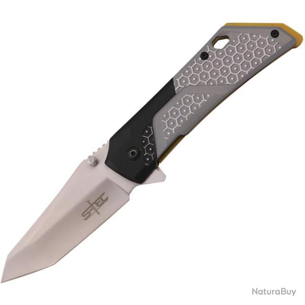 Couteau Pliant S-TEC T271280 Lame Inox Manche Aluminium Noir et Gris Linerlock A/O STT271280BK
