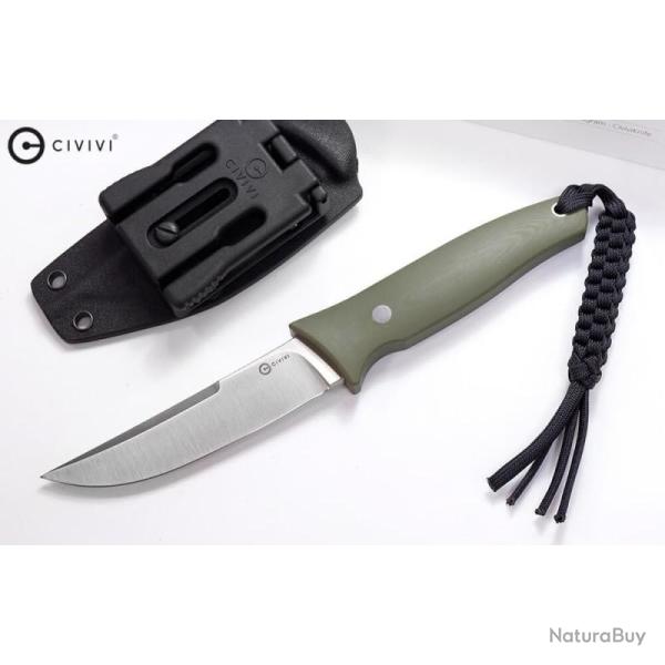 Couteau Fixe Civivi Tamashii Lame Acier D2 Manche G10 Vert OD Housse Kydex CIVC190462