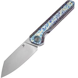 Couteau Kansept Bulldozer Lame Acier CPM 20CV Stonewash Manche Titane Lightning Strike K1028A5