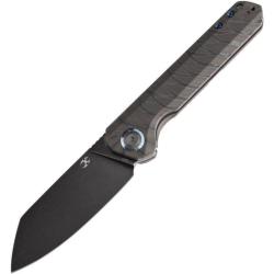 Couteau Kansept Bulldozer Lame Acier CPM 20CV Blackwash Manche Titane Tiger Stripe Framelock K1028A6