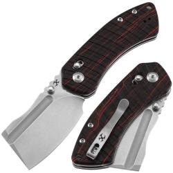 Couteau Kansept Korvid V Lame Acier D2 Manche G-Mascus Rouge Noir Crossbar Lock TE2030V6
