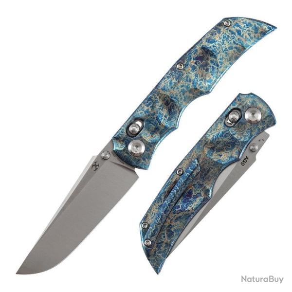 Couteau Kansept SIF Lame Acier CPM S35VN Manche Titane Bleu Crossbar Lock K1100V2