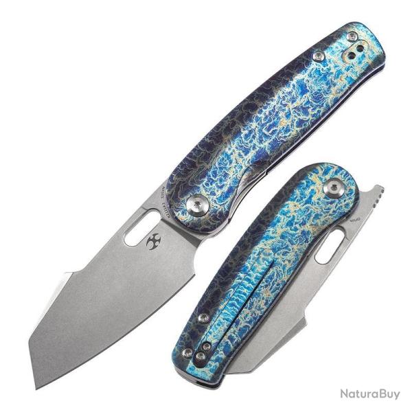 Couteau Pliant Kansept Orlok Lame Acier CPM S35VN Manche Titane Bleu Nested Liner Lock K2111A3