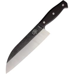 Couteau Santoku Utica Homestead III Lame Acier 440C Manche &Eacute;b&egrave;ne Noir &Eacute;tui Cuir USA UTK11780