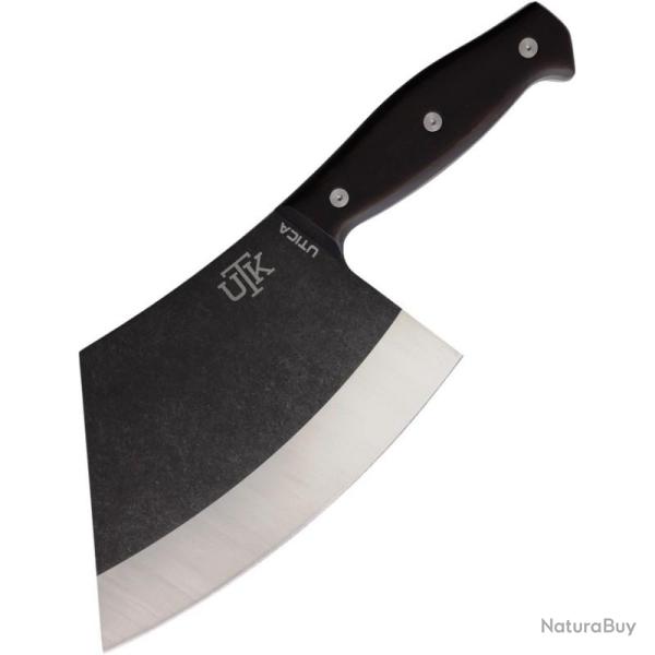Couperet Utica Homestead I Lame Acier 440C Manche �b�ne Noir �tui Cuir USA UTK11750