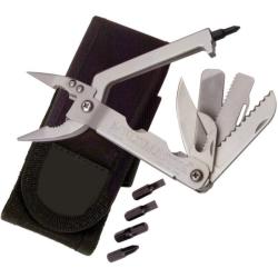 Pince Multifonction Utica Multimaster Lame Acier Inox Manche Inox Argent &Eacute;tui Nylon USA UTK113566CP