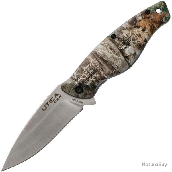 Couteau Pliant Utica Mountain Timber IV Lame Acier 8Cr13MoV Manche ABS Camo Linerlock UTK91RT1012CP