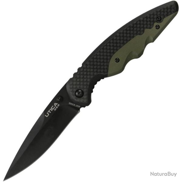Couteau Pliant Utica Smoky Canyon V Lame Acier 8Cr13MoV Manche G10 Vert OD Linerlock UTK911603CP