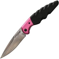 Couteau Pliant Utica Smoky Canyon III Lame Acier 8Cr13MoV Manche G10 Alu Noir et Rose UTK911501CP