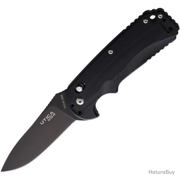 Couteau Pliant Utica F4 Lame Acier Inox Manche G10 Noir Crossbar Lock USA UTK11UTKF4