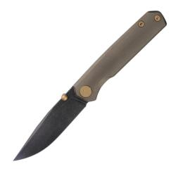 Couteau Pliant FerraMonster Kroma Lame Acier Elmax Manche Titane Bronze Frame Lock FMR23008C