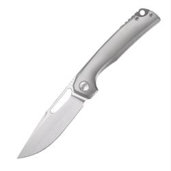 Couteau Pliant FerraMonster Ferrox Lame Acier M390 Manche Titane Gris Frame Lock FMR23006A