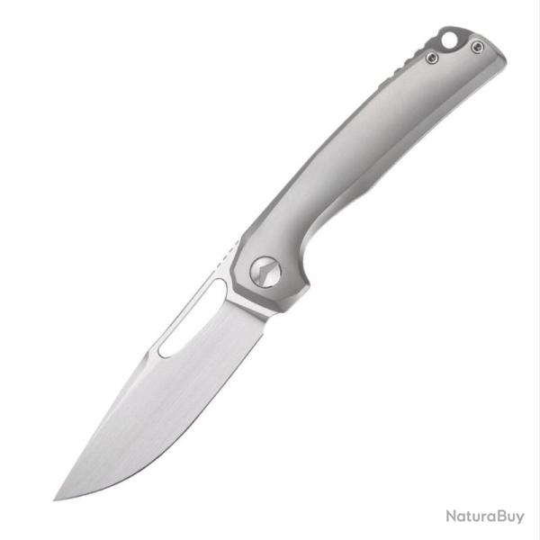 Couteau Pliant FerraMonster Ferrox Lame Acier M390 Manche Titane Gris Frame Lock FMR23006A