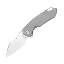 Couteau Pliant FerraMonster Glideman Lame Acier M390 Manche Titane Gris Frame Lock FMR23003B