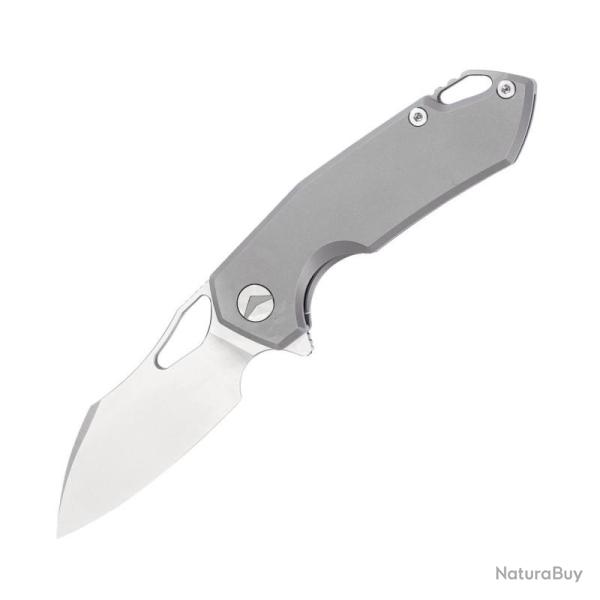 Couteau Pliant FerraMonster Glideman Lame Acier M390 Manche Titane Gris Frame Lock FMR23003B