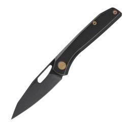 Couteau Pliant FerraMonster Xandros Lame Acier S90V Manche Titane Noir Frame Lock FMR23007B