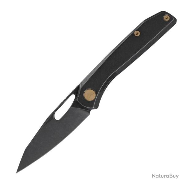 Couteau Pliant FerraMonster Xandros Lame Acier S90V Manche Titane Noir Frame Lock FMR23007B