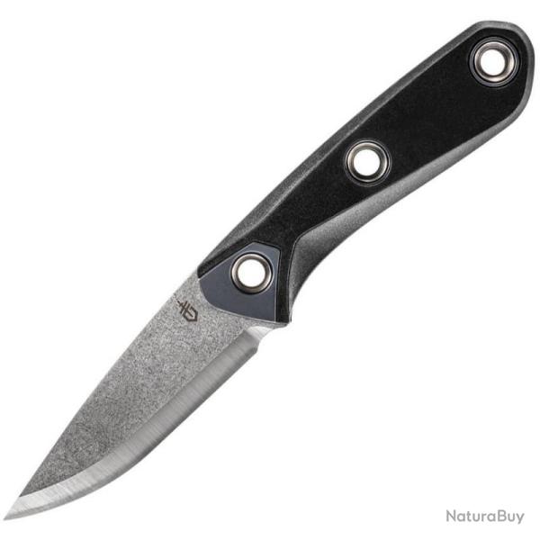 Couteau Fixe Gerber Principle Lame Acier 420HC Manche Caoutchouc Noir Housse G1050243