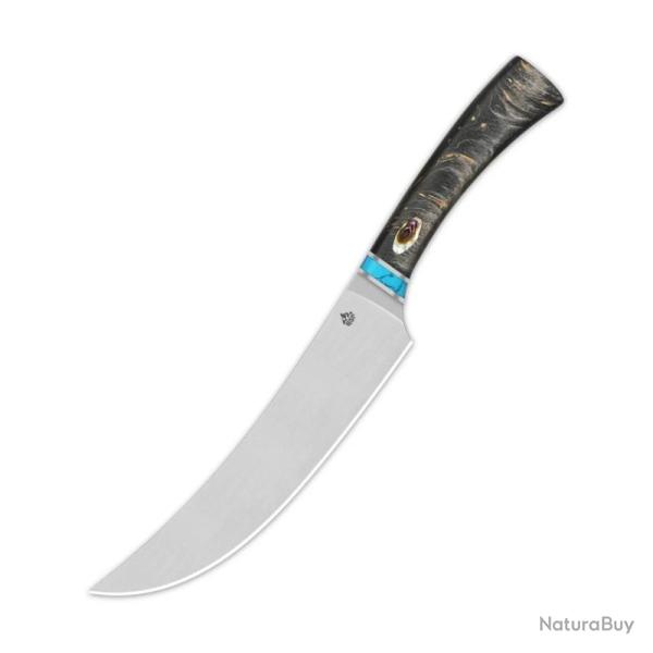 Couteau de Cuisine QSP Noble Boucher Lame Acier 14C28N Manche Bois Stabilis� Nacre QSKK006A