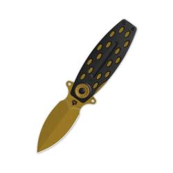 Couteau QSP Beetle Lame Acier 14C28N Bronze Manche G10 Noir Linerlock QS162C