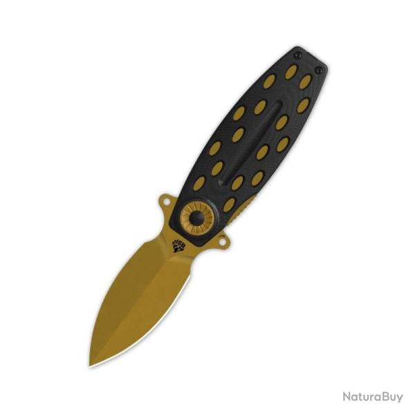 Couteau QSP Beetle Lame Acier 14C28N Bronze Manche G10 Noir Linerlock QS162C