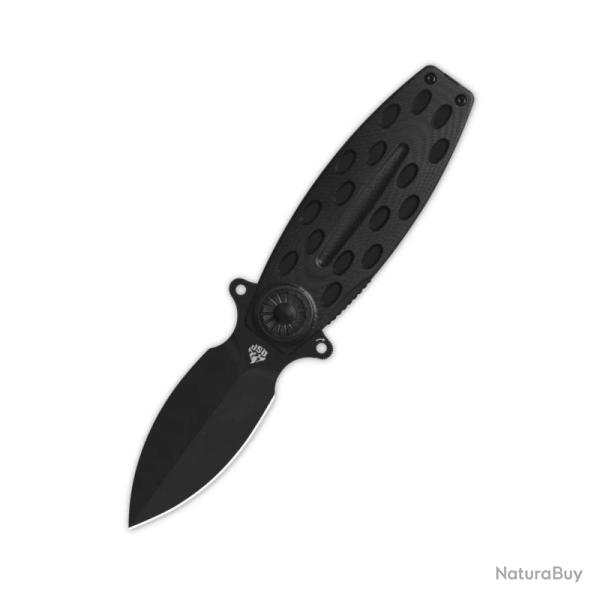 Couteau QSP Beetle Lame Acier 14C28N Noire Manche G10 Noir Linerlock QS162B