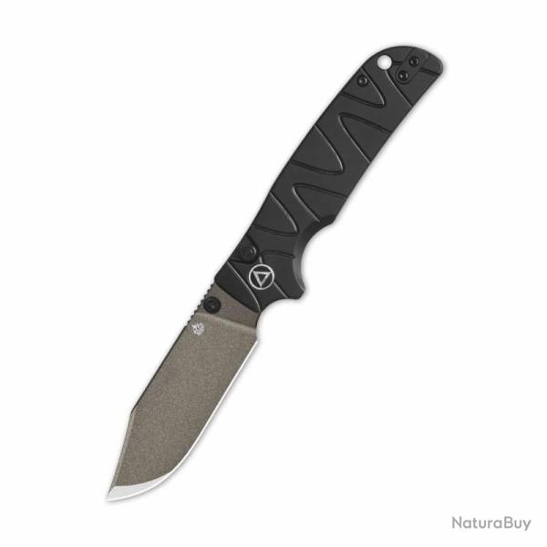 Couteau QSP Kali Lame Acier 14C28N Champagne Manche Aluminium Noir Button Lock QS159F2