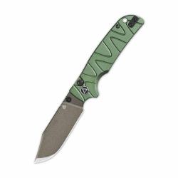 Couteau QSP Kali Lame Acier 14C28N Champagne Manche Aluminium Vert Button Lock QS159E2