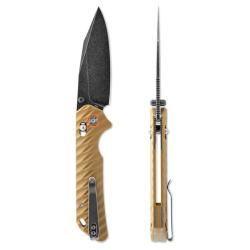 Couteau Pliant Skallywag Tactical Mako II Lame Acier D2 Manche G10 Desert Tan Crossbar Lock SKW67501