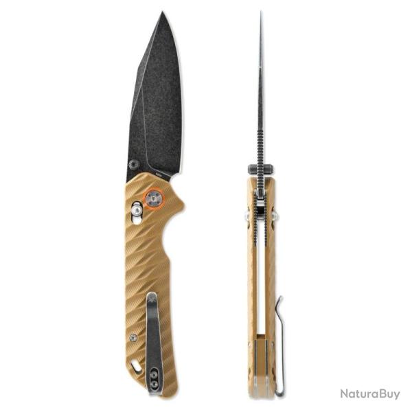 Couteau Pliant Skallywag Tactical Mako II Lame Acier D2 Manche G10 Desert Tan Crossbar Lock SKW67501